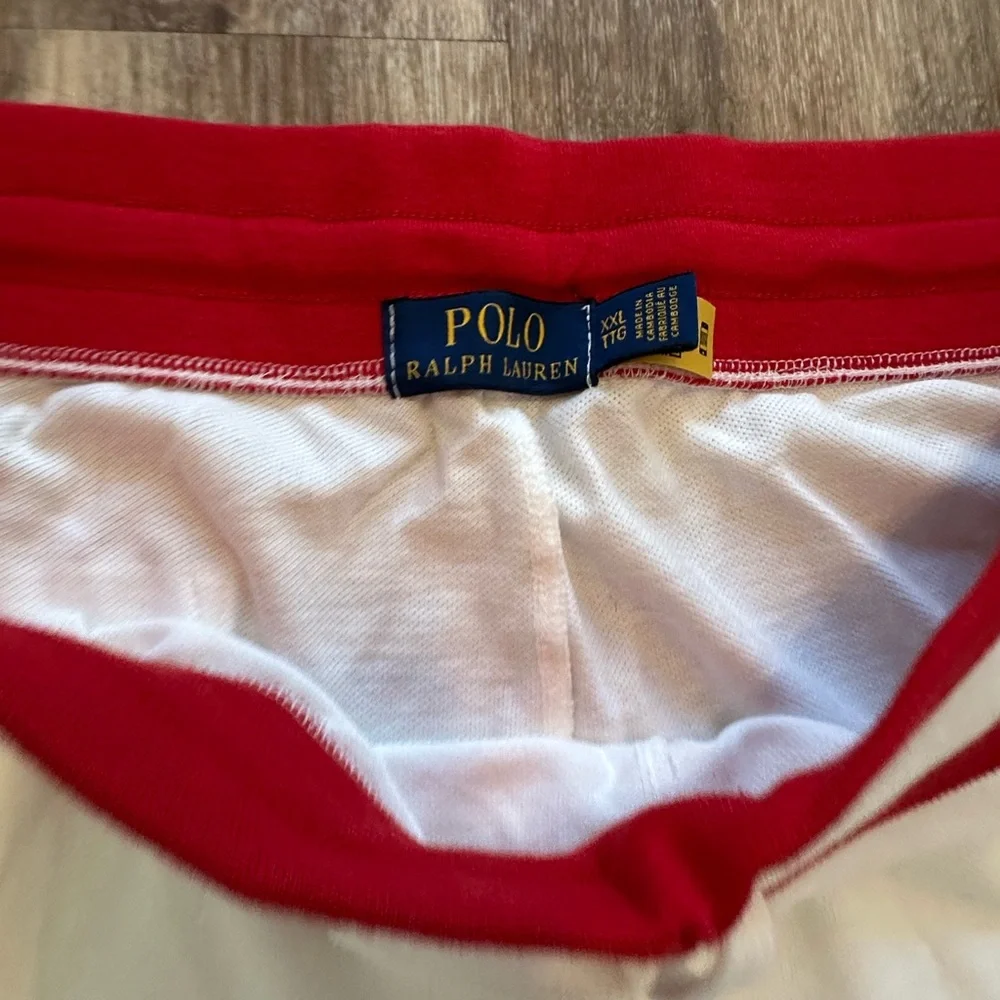 Polo Ralph Lauren Japan Shorts Mens White Sz‎ Large Red Logo Drawstring